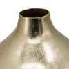 8.5” x 8.5” x 18.5" Aluminum Vase with Gold Streaks Design and Hand Brushed Textured Metallic Finish