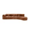 140" Modern Curved Sectional Sofa Chaise Lounge with 3 Matching Pillows and Ready For Use