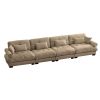 166” Oversized Couch, 4 Seater Modular Sectional Velvet Sofa with Matching Pillows