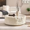 35.43' Round Fiberglass Coffee Table with Stone Design