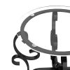 3 Piece Coffee Table Set, 1 Coffee Table, 2 End Tables with Clear Tempered Glass, Unique Rustic Black Metal Legs Design and Protective Foot Pads
