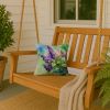 14” New Hampshire Purple Lilac Throw Pillow with Waterolor Artwork, Indoor/Outdorr Usage and Machine Washable