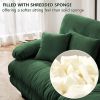Green Chenille 2 Seater Cloud Couch with Matching Throw & Lumbar Pillows