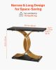 VEVOR 39” Black & Gold Console Table with Intertwined Geometric Metal Base and Rectangle Tabletop