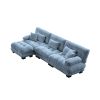 Luxury Modular Sectional Chenille Sofa Couch with Convertible Ottoman, Oversized L Shaped Cloud Couch and Matching Pillows