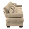 166” Oversized Couch, 4 Seater Modular Sectional Velvet Sofa with Matching Pillows