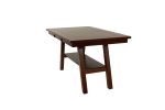 Dark Walnut Finish Rectangle Dining Table with Open Bottom Shelf