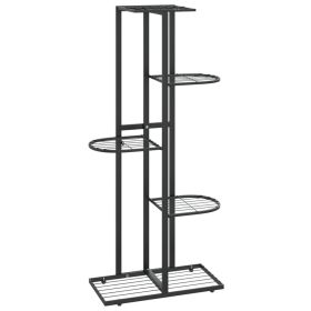 38.6" 5 Tier Floor Flower Stand with Black Powder Coated Metal and Protective Foot Pads