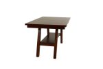 Dark Walnut Finish Rectangle Dining Table with Open Bottom Shelf