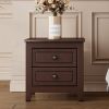 2-Drawer Classic Design Nightstand with Dark Walnut Finish
