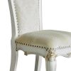 Set of 2, Dining Chairs with Queen Anne Legs, Nailhead Trim and Handcrafted Motif Design in Antique Pearl & Butterscotch Finish