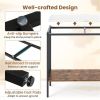 Modern Industrial Console Table with Sintered Stone Tabletop, 2-Tier Design, Anti-Slip Bumpers and Adjustable Foot Pads