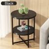 Small Round Black Side End Table with 2 Tiers