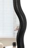 36" Round Modern Wall Mirror with Black Wavy Frame Design, HD Reflection and Perfect for Any Room
