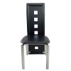 4 Piece Long Backrest Square Hollow Black Dining Chairs