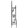 3 Layer Black Iron Plant Rack with Leaf Decorated Design and Anti-Tip Safety Attachment