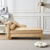 Modern Upholstery Velvet Chaise Lounge Chair with Hidden Storage, Matching Pillow and Gold Metal Legs