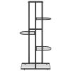 38.6" 5 Tier Floor Flower Stand with Black Powder Coated Metal and Protective Foot Pads