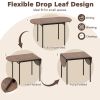 3 Piece Dining Set with Drop Leaf Table and 2 Curved Backrest Chairs