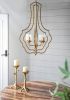4 Light Metal Chandelier Hanging Light Fixture with Adjustable Chain and Valerio Nested Design