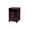 Espresso Home Office Desk with Detached File Cabinet, Locking Wheels and 2 Drawers