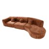 140" Modern Curved Sectional Sofa Chaise Lounge with 3 Matching Pillows and Ready For Use