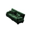 Green Chenille 2 Seater Cloud Couch with Matching Throw & Lumbar Pillows