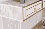 White and Gold Ardeno Console Table with Metal Legs