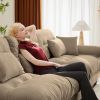 166” Oversized Couch, 4 Seater Modular Sectional Velvet Sofa with Matching Pillows