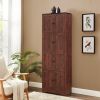 Tall Storage Cabinet with 8 Doors, 4 Compartment Shelves and Walnut Finish