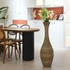 40" Elegant Beige Artificial Rattan Floor Vase