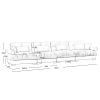 166” Oversized Couch, 4 Seater Modular Sectional Velvet Sofa with Matching Pillows