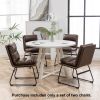 Set of 2, Milos Contemporary Upholstered Dining Chairs, Faux Leather Fabric with Sled Like Metal Base and Protective Foot Pads