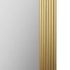 Rounded Rectangle Fluted Wall Mirror with Antique Gold Metal Finish and Vertical Or Horizontal Hanging Options