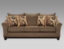 Brown Camero Fabric Living Room Set Includes 1 Sofa, 1 Loveseat, 1 Chair and 1 Ottoman with Matching Pillows