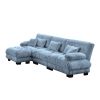 Luxury Modular Sectional Chenille Sofa Couch with Convertible Ottoman, Oversized L Shaped Cloud Couch and Matching Pillows
