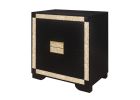 Lively Black & Gold Nightstand with 2 Drawers, Glitter Detail Trimming & Glitter Drawer Handles