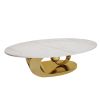 Marble Coffee Table with Gold Sculptural Stainless Steel Base