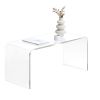 39.25” Clear Acrylic Coffee Table with Long Rectangle Shape and Waterfall Style Leg Design