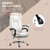 Vinsetto White Massage Office Chair with 6 Vibration Points, 3 Heating Levels and Adjustable Height & Footrest