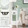 2 Tier End Bedside Sofa Side Table Narrow Nightstand with 1 Drawer and Open Lower Shelf