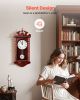 23.62” Grandfather Vintage Pendulum Wall Clock with Silent Quartz Movement and Handcrafted Design