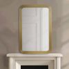 Rounded Rectangle Fluted Wall Mirror with Antique Gold Metal Finish and Vertical Or Horizontal Hanging Options
