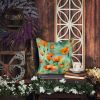 14” California Poppies Throw Pillow with Watercolor Artwork, Indoor/Outdorr Usage and Machine Washable