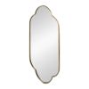 Unique Shaped Champagne Gold Decorative Wall Mirror with Notched Edges and Iron Frame