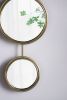 2 Circle Mirrors for Wall Decor with Dual-Circle Design and Gold Iron Frame