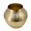 11” x 11” x 9" Aluminum Chisel Flower Vase with Gold Metallic Finish
