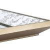 24" x 15" Antique Silver Rectangle Wall Mirror or Mirrored Display Tray with Floral Accents Design