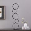 38.5" Else Nordic 5-Ring Shaped Matte Black LED Metal Table Lamp with Dimmer and Step On/Off Switch