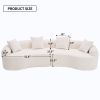 4 Seater White Sofa with Chenille Fabric and 4 Matching Pillows